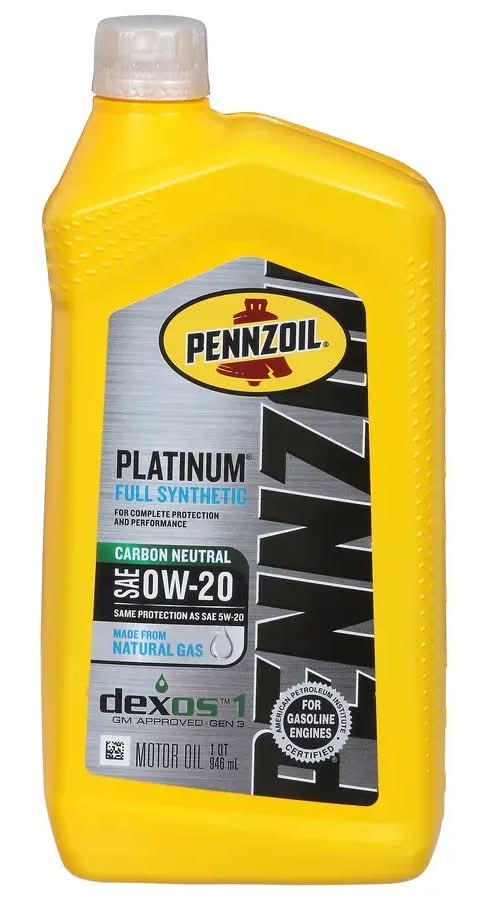 Pennzoil Platinum Full Synthetic 0W20