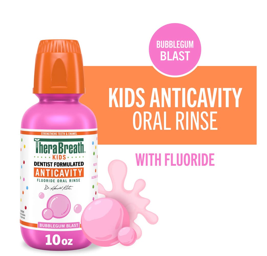 TheraBreath Kids Anticavity Fluoride Oral Rinse, Bubblegum Blast (10 fl oz)