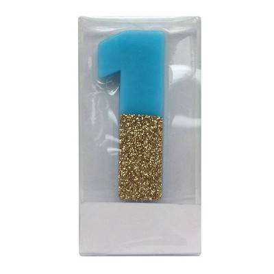 Spritz Glitter Candle Blue-Gold No 1 (1 oz)