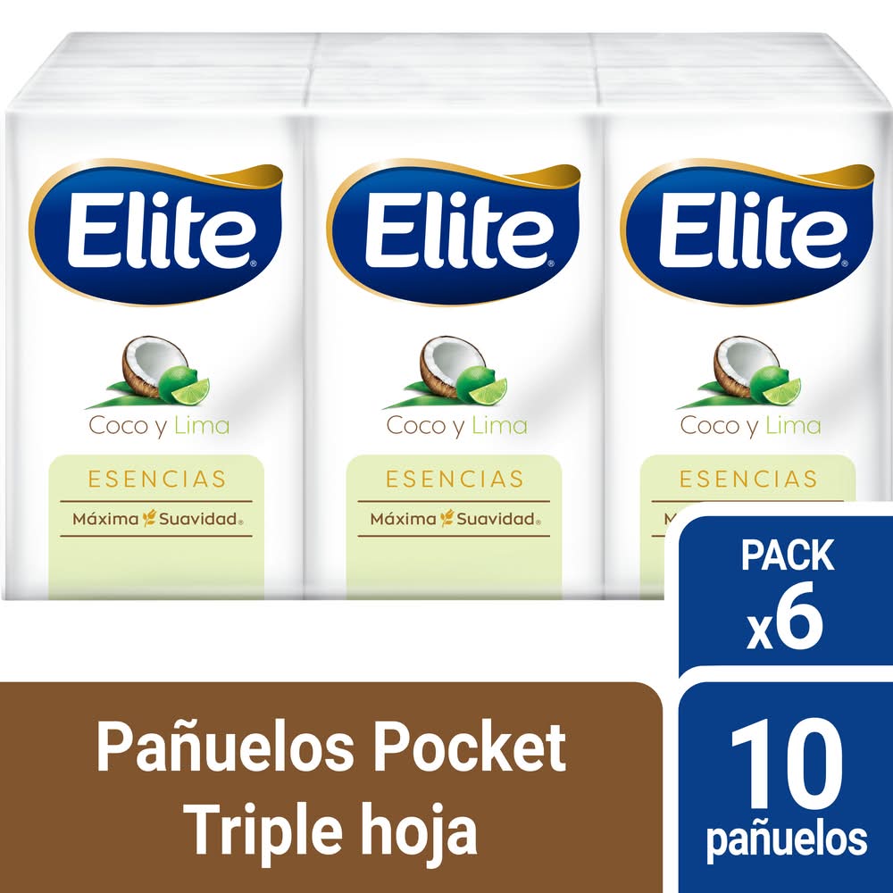 Elite · Pañuelos desechables aroma coco y lima (6 )