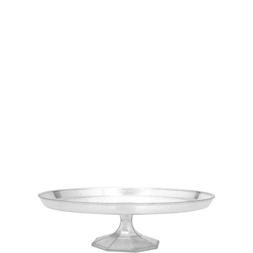 Party City Small Clear Plastic Cake Stand, Unisex