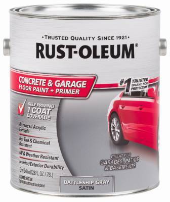 Rust-Oleum Battleship Gray Satin Finish Concrete & Garage Floor Paint and Primer