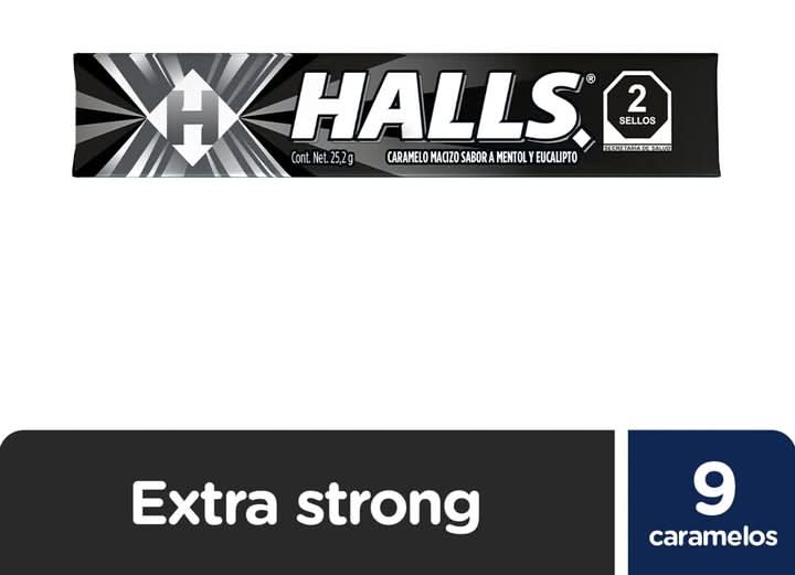 Halls · Caramelo macizo extra strong (10 g)