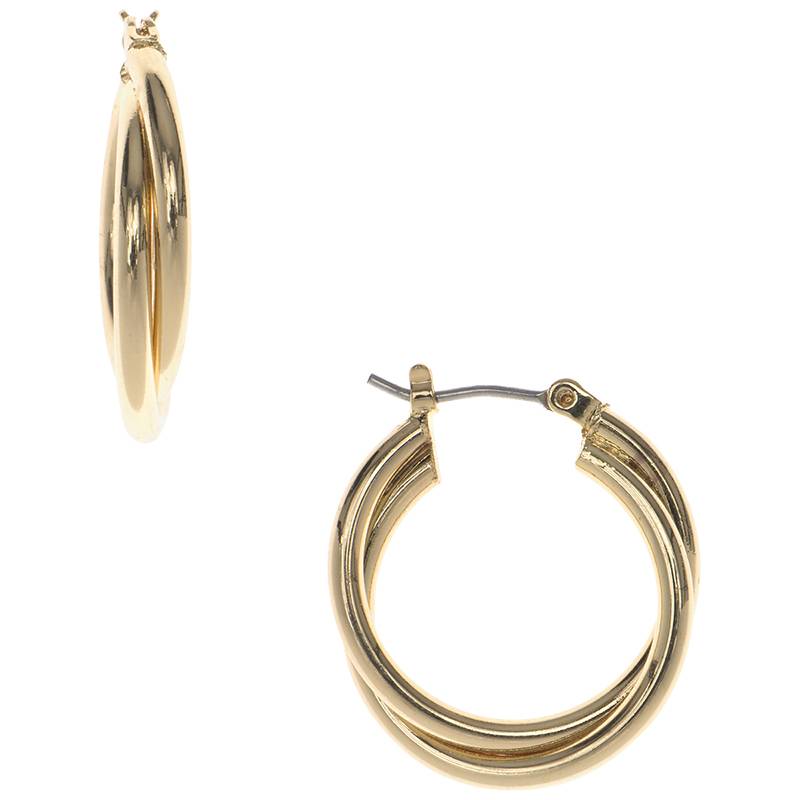 Nine West Gold Twisted Hoop Earrings