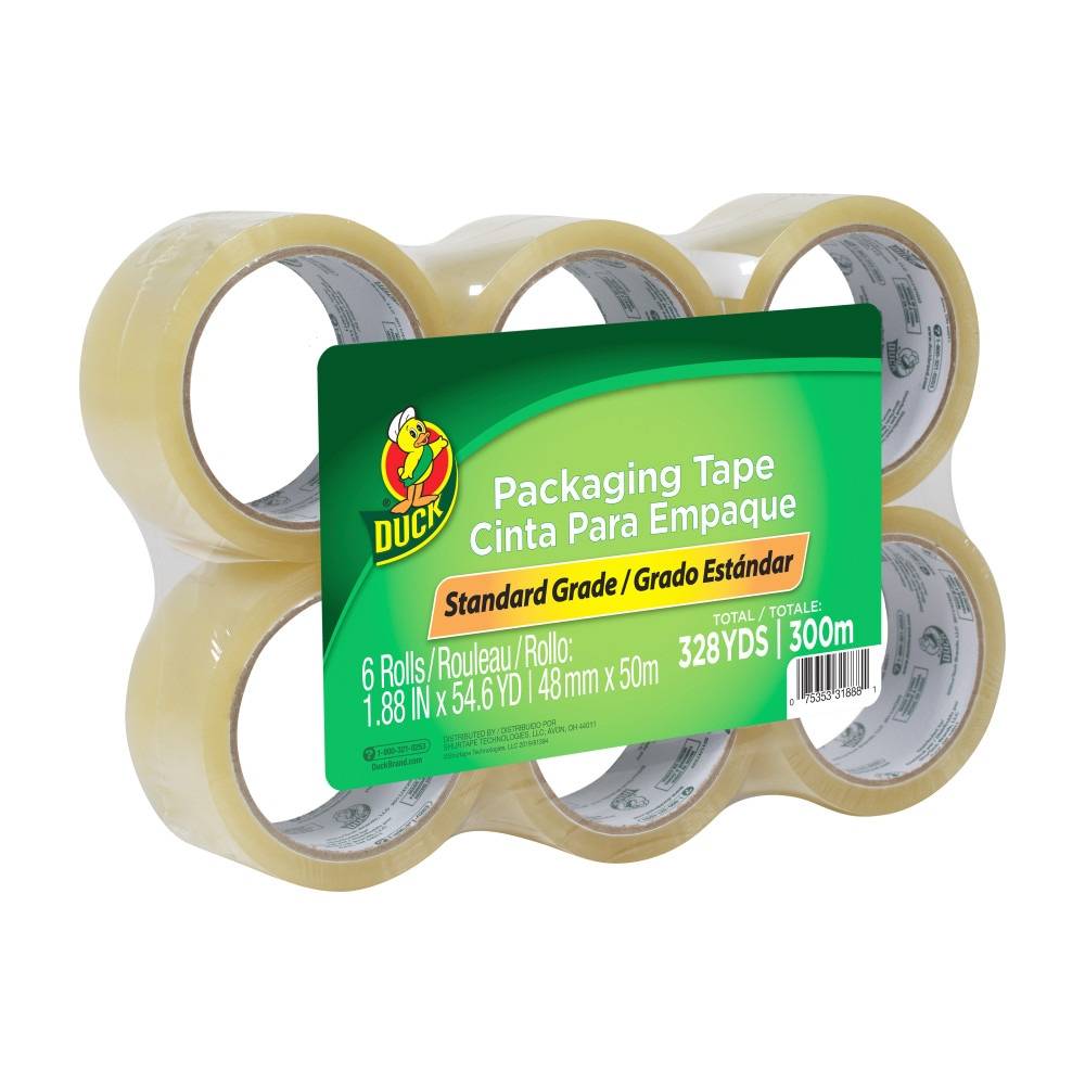 Duck Hd Clear High Performance Packaging Tape, 300 m (6 ct)