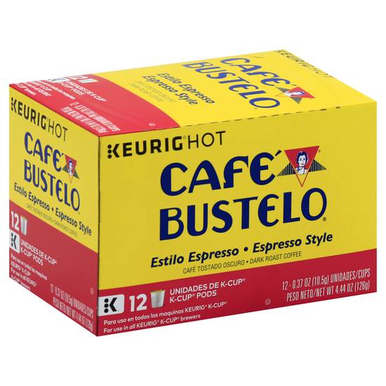 Cafe Bustelo Espresso Style Dark Roast Coffee Pods (12 ct, 0.37 oz)