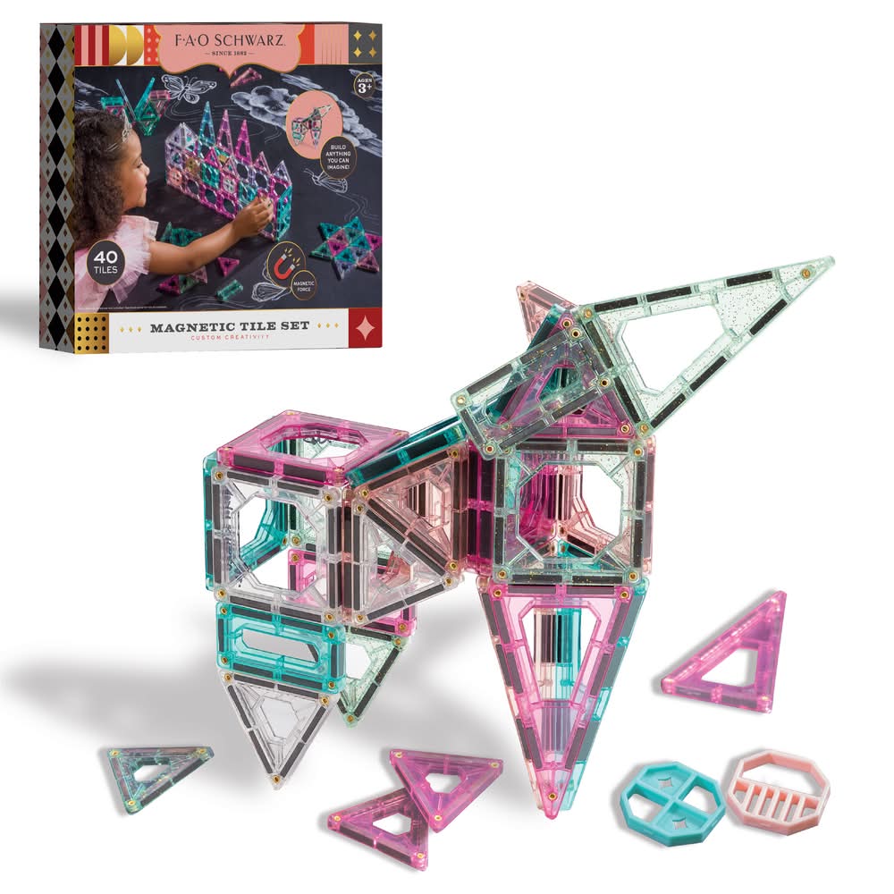 FAO Schwarz Magnetic Tile Set Pastel (40 ct)