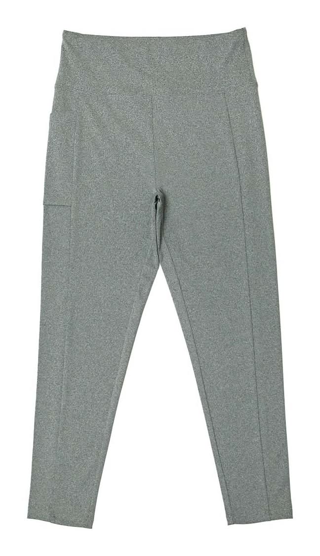 Ladies' High Waist 7/8 Length Cell Phone Pocket Legging Heather Gray
