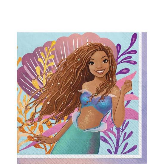 The Little Mermaid Paper Lunch Napkins, 6.5in, 16ct - Movie 2023