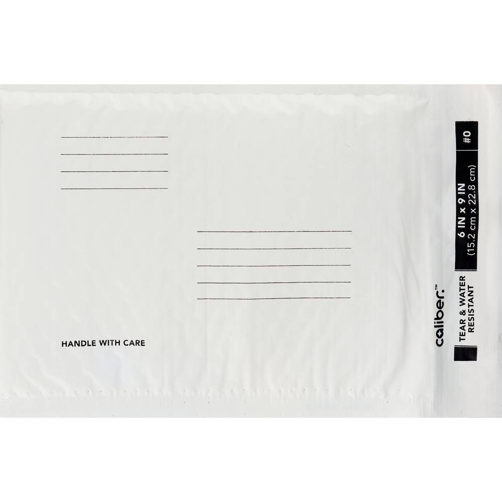 Cailber Plastic Mailiner with Bubble Wrap Inside, 6 in x 9.25 in
