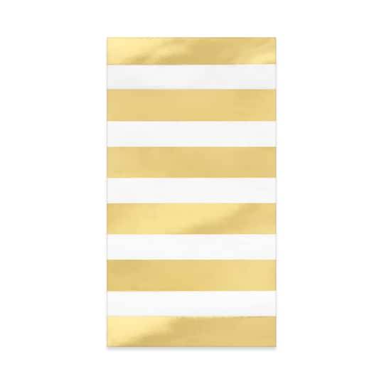 Gold Foil Stripes Paper Napkins By Celebrate It, 16Ct.