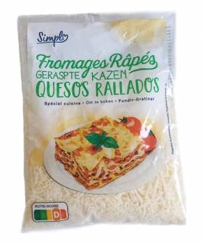 Queso rallado mix Simpl 200 g.