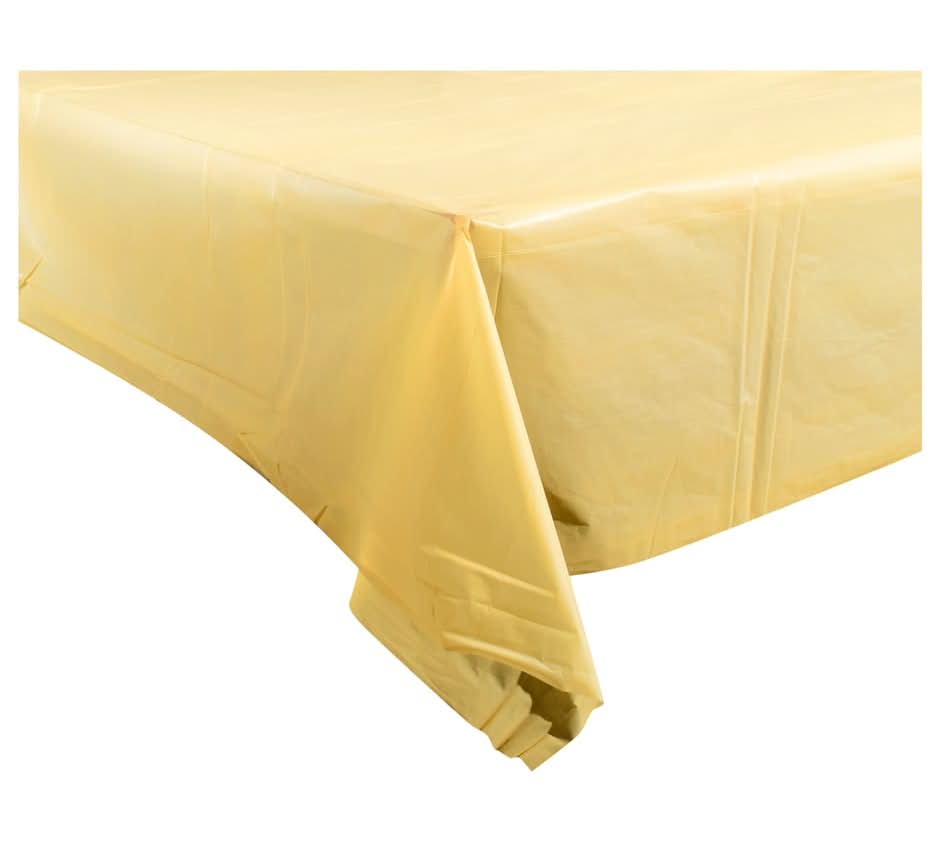 Plastic Table Covers, 54x108 in, Yellow