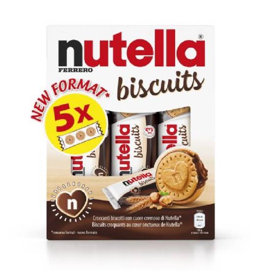 Nutella - Biscuits fourrés pâte à tartiner aux noisettes et cacao (5 pièces)