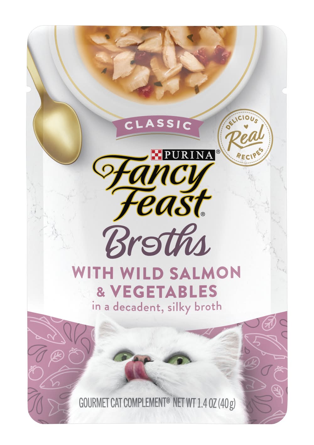 Purina Fancy Feast Gourmet Cats Complement Classic Salmon & Vegetable Silky Broths (1.4 oz)