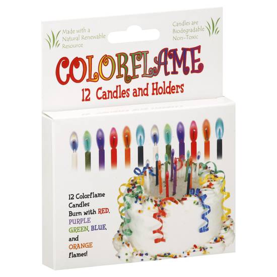 Joelson Assorted Colors Candles and Holders, 12 ct