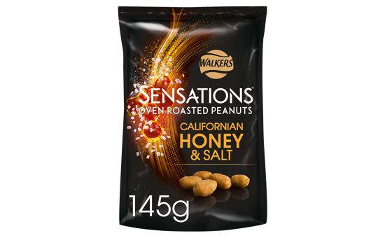 Walkers Sensations Honey & Salt Roasted Sharing Peanuts 145g