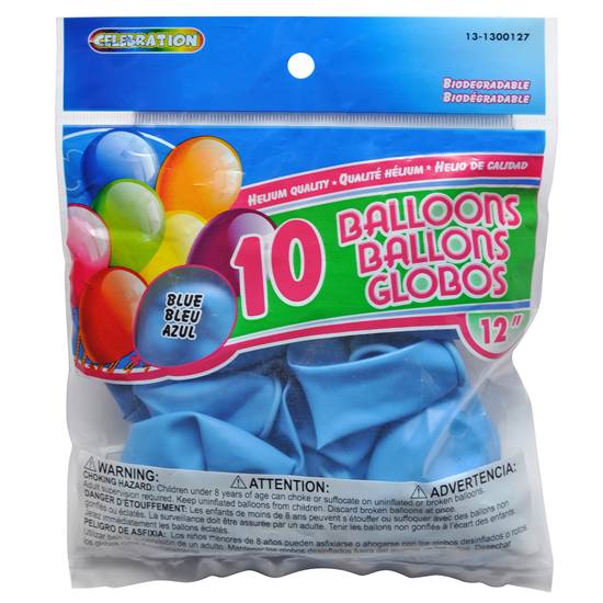 Celebration Balloons - Blue, 15 Pack (12")