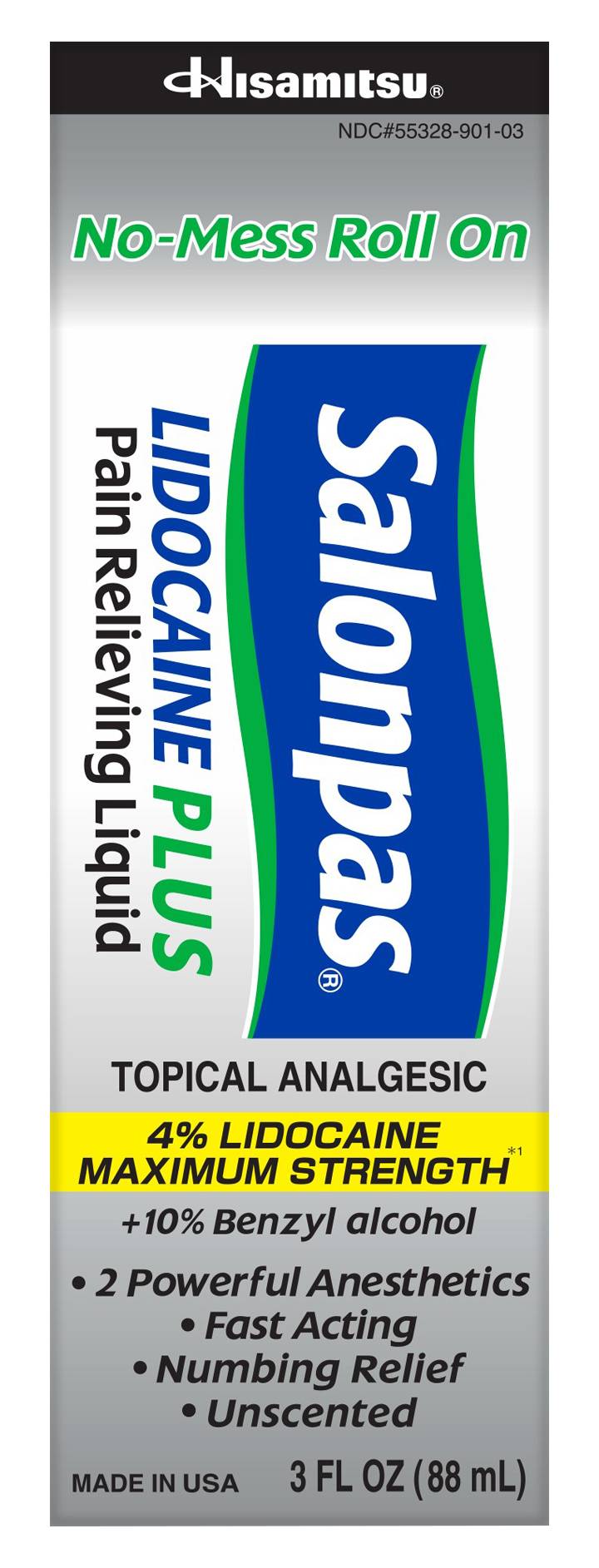 Salonpas Lidocaine Plus Pain Relieving Liquid (3 fl oz)