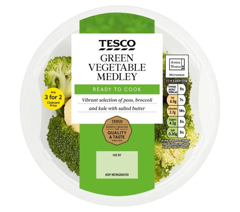 Tesco Green Vegetable Medley 250g (408122)