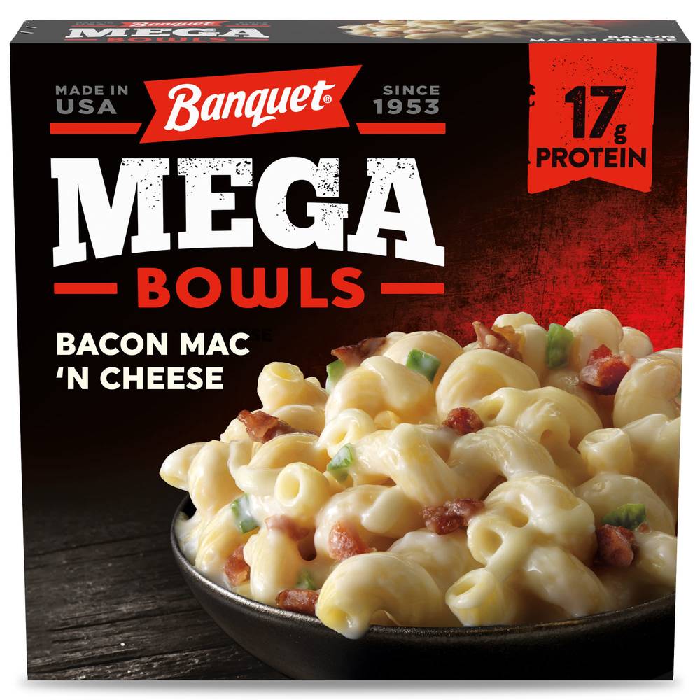 Banquet Mega Bowls Bacon Mac N' Pasta, Cheese (13 oz)