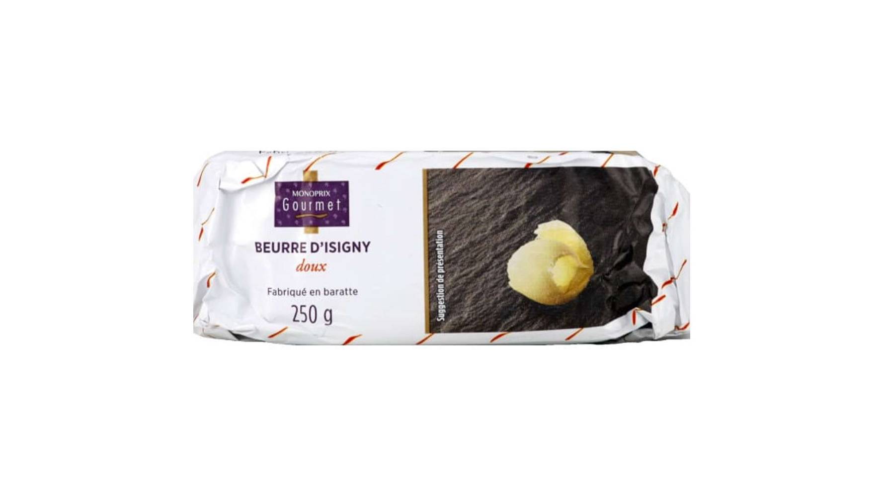 Monoprix Gourmet Beurre d'Isigny doux La plaquette de 250g