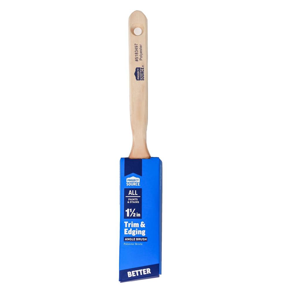 Project Source Better All Paints and Stains 1-1/2-in Reusable Polyester Angle Paint Brush (Trim Brush) | WB00005