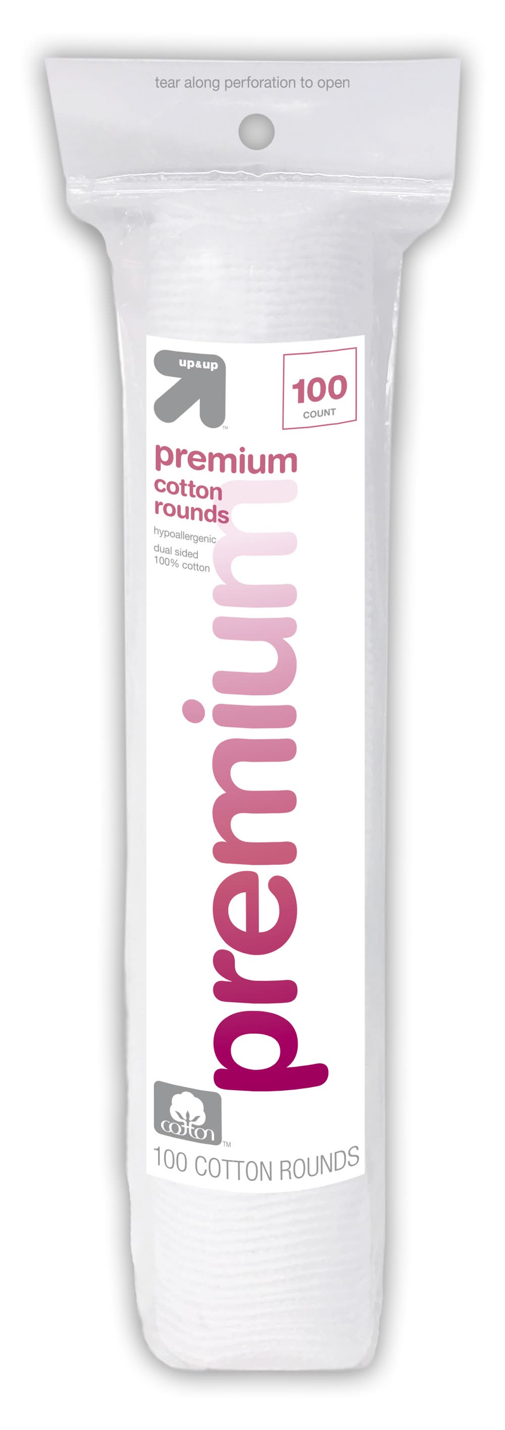 up&up Dual Sided Premium Cotton Rounds (100 ct)