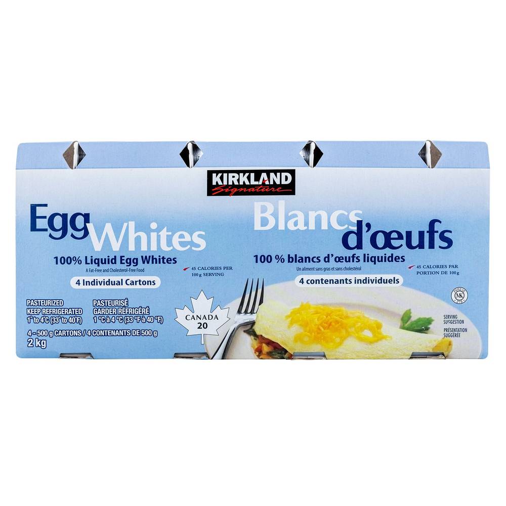 Kirkland Signature 100% Liquid Egg Whites, 4 × 500 G