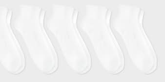 Dealworthy Ankle Socks, Men, White (5 ct)