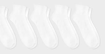 Dealworthy Ankle Socks, Men, White (5 ct)