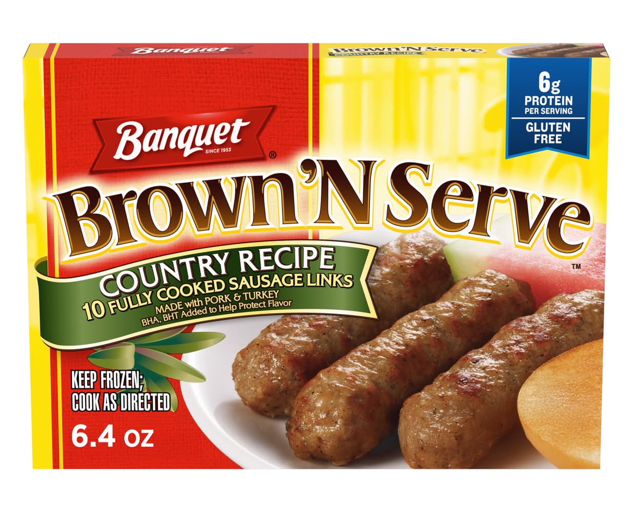 Banquet Brown N Serve Country Recipe Fully Cooked Sausage Links (6.4 oz)
