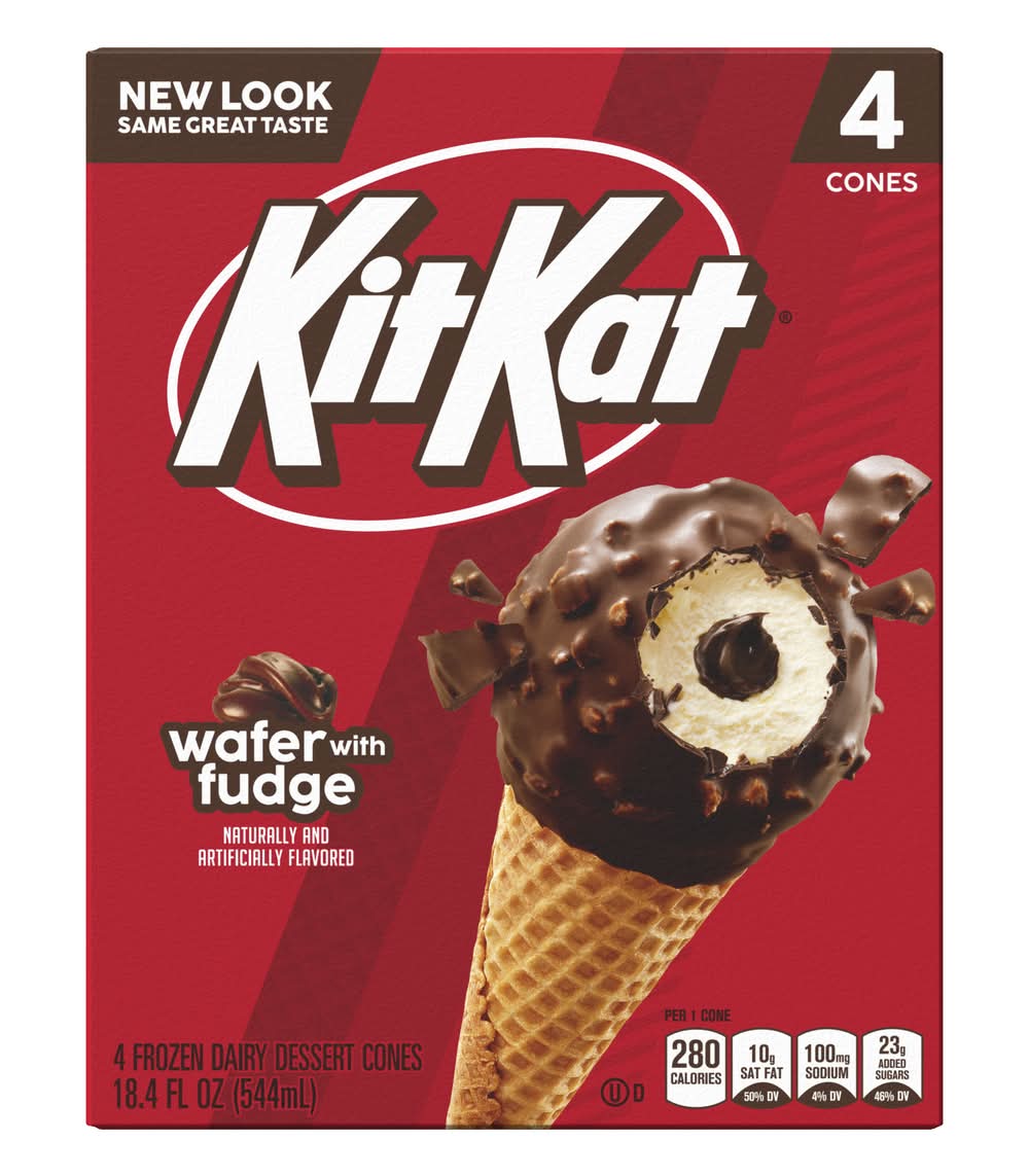 KitKat Dairy Dessert Cones, Wafer With Fudge (18.4 fl oz)