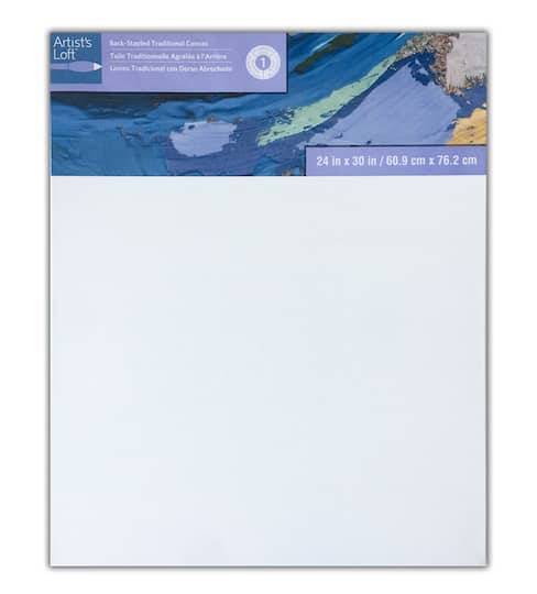 Artist's Loft Level 1 Back Stapled Canvas, 24x30 in, White