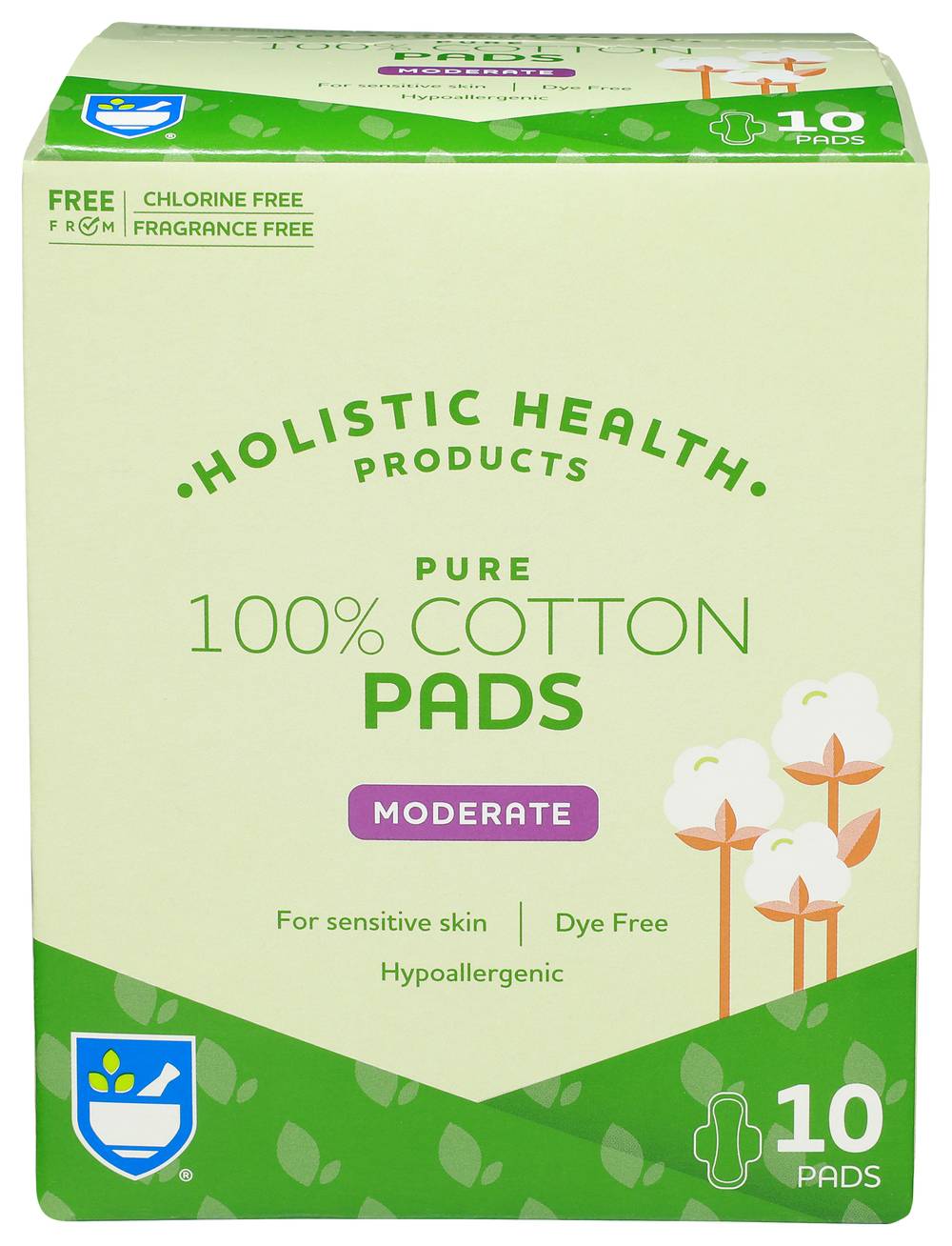 Rite Aid Pure 100% Cotton Pads - Moderate Absorbency, 10 ct