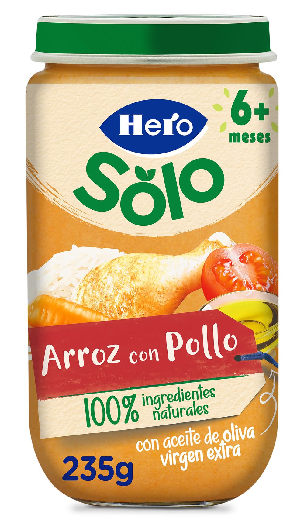 Puré De Arroz Con Pollo Hero Frasco 235 G
