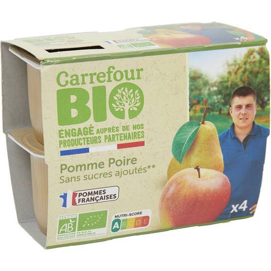 Carrefour Bio - Compotes (pomme - poire)