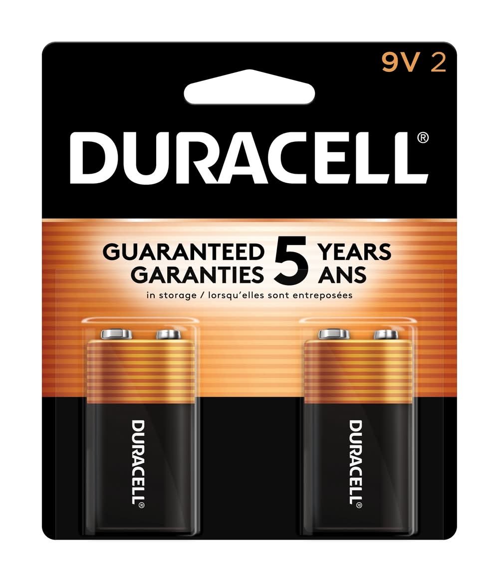 Duracell Coppertop Alkaline 9-Volt Batteries 2 -Pack