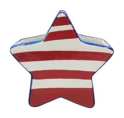 Celebrate It Star Vase, 6 in, Red/White/Blue