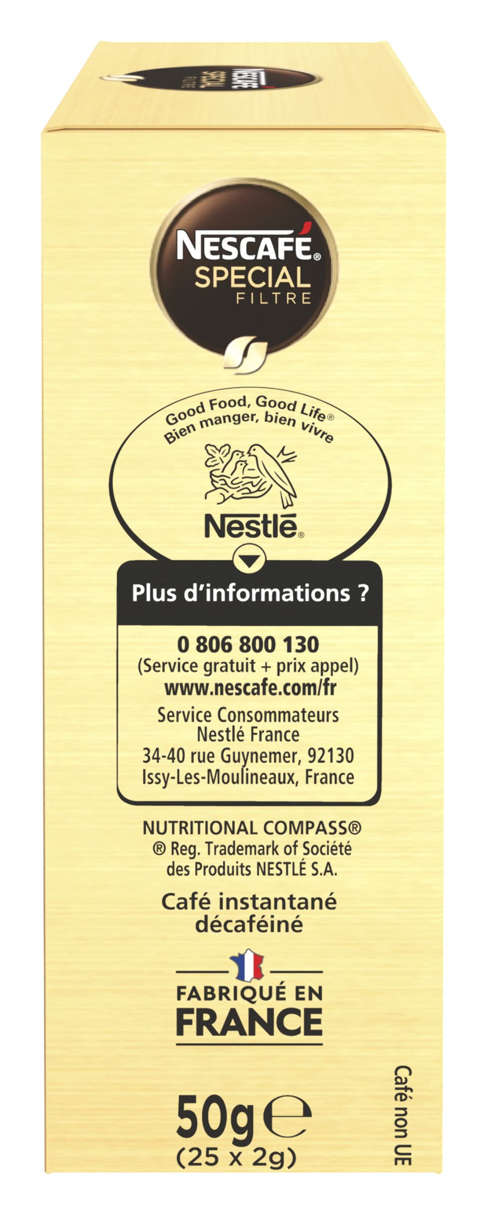 Café Soluble NES – Pack De 25 Sticks De 2g (50g Total) – Fabriqué En France