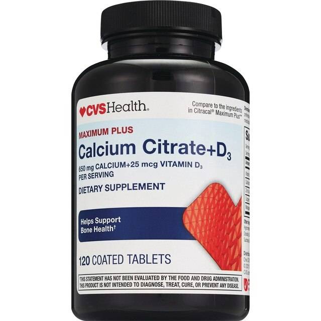 Cvs Health Calcium Citrate + D3 Tablets, 120 Ct