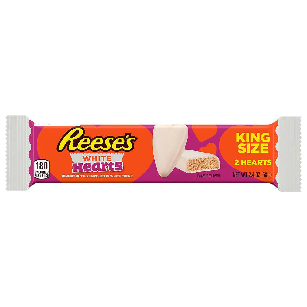 Reese's Peanut Butter White Hearts King Size (2.4 oz)