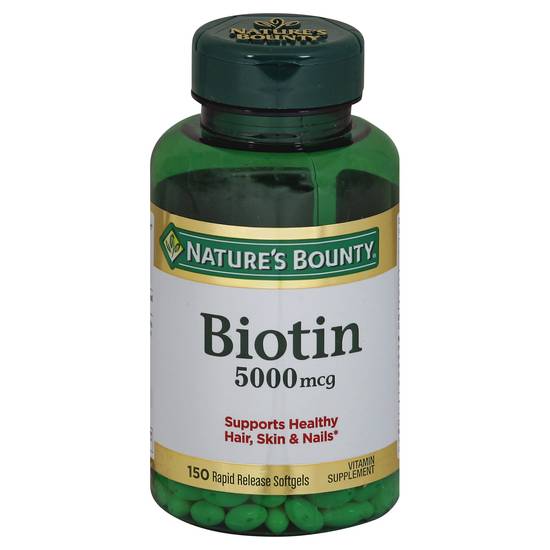 Nature's Bounty Vitamin Supplement Biotin Softgels 5000 Mcg (240 ct)