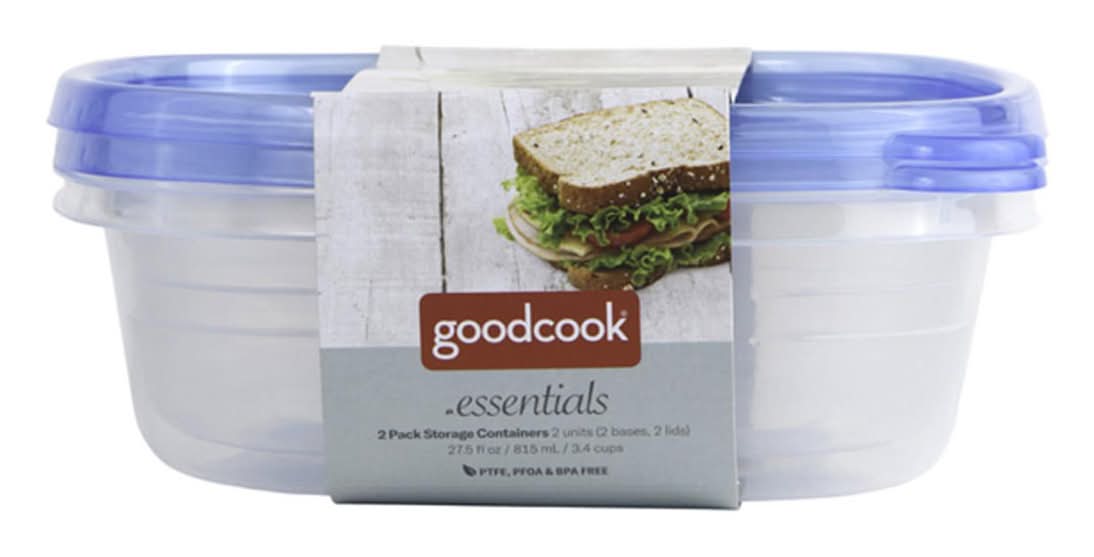 Goodcook Essentials Square Food Storage Containers 2 Ct