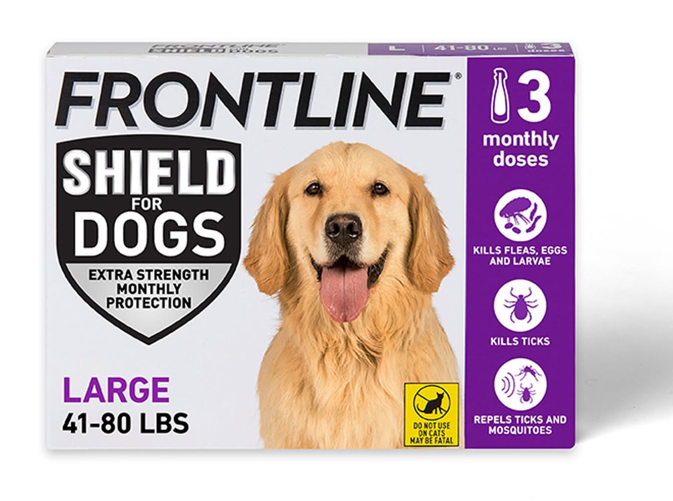 Frontline Shield Extra Strength Flea & Tick Spot Treatment for Large Dogs, 41-80 lbs