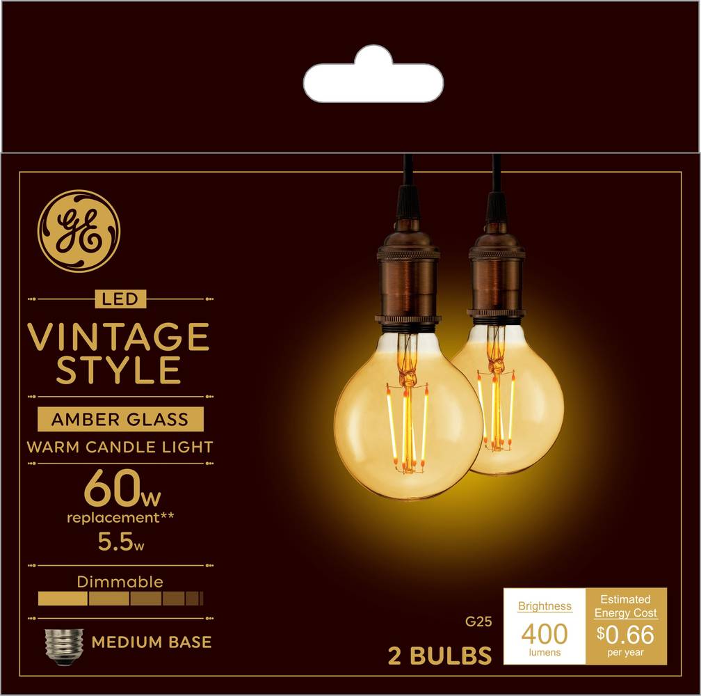 General Electric Vintage Style Warm Candle Light Led Bulb (2 ct)