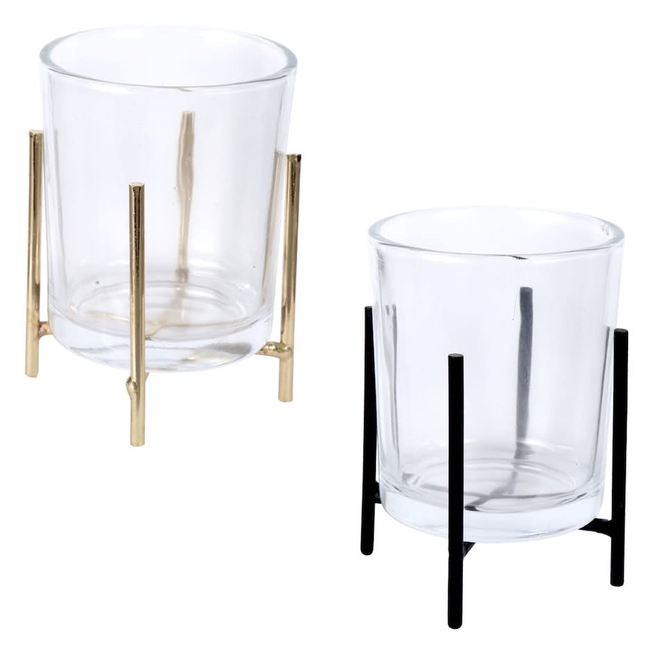 Votive Glass Candle Holder With Iron Stand, 1-ct.