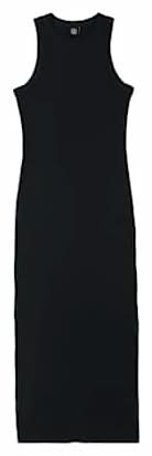 Juniors Sleeveless Ribbed Midi Dress Medium Black