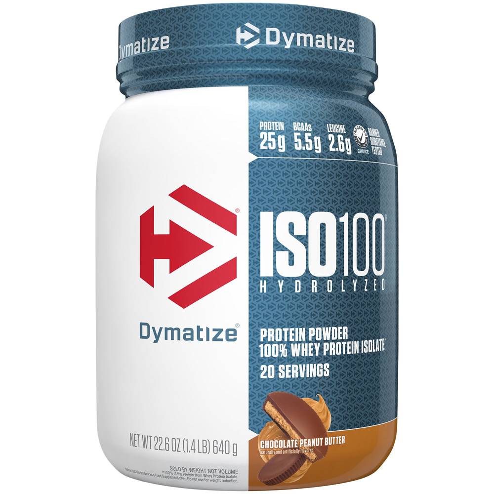 Dymatize Iso 100 Hydrolyzed Protein Powder (22.6 oz) (chocolate peanut butter)