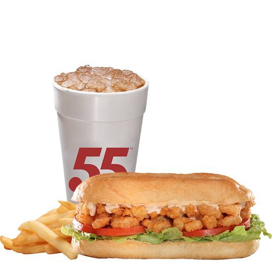 Order Shrimp Po'Boy Meal food online from Hwy 55 Burgers, Shakes & Fries store, New Bern on bringmethat.com